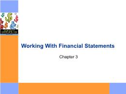 Tài chính doanh nghiệp - Chapter 3: Working with financial statements