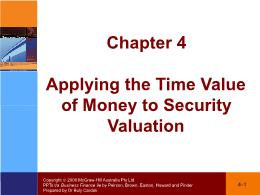 Tài chính doanh nghiệp - Chapter 4: Applying the time value of money to security valuation