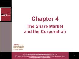 Tài chính doanh nghiệp - Chapter 4: The share market and the corporation