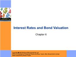 Tài chính doanh nghiệp - Chapter 6: Interest rates and bond valuation