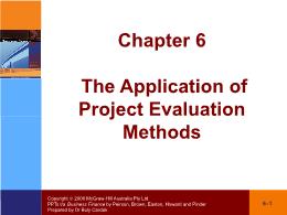Tài chính doanh nghiệp - Chapter 6: The application of project evaluation methods