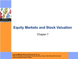 Tài chính doanh nghiệp - Chapter 7: Equity markets and stock valuation