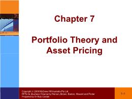 Tài chính doanh nghiệp - Chapter 7: Portfolio theory and asset pricing