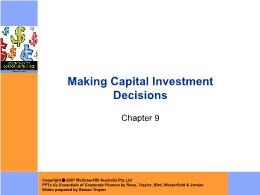 Tài chính doanh nghiệp - Chapter 9: Making capital investment decisions