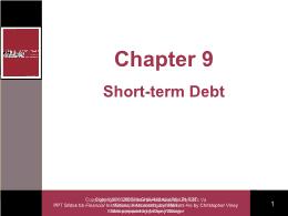 Tài chính doanh nghiệp - Chapter 9: Short - Term debt