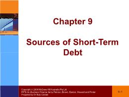 Tài chính doanh nghiệp - Chapter 9: Sources of short - Term debt