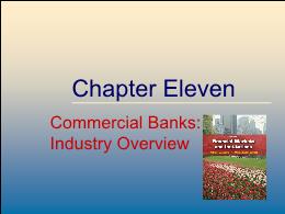 Tài chính doanh nghiệp - Chapter eleven: Commercial banks: industry overview