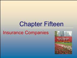 Tài chính doanh nghiệp - Chapter fifteen: Insurance companies