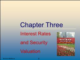 Tài chính doanh nghiệp - Chapter three: Interest rates and security valuation