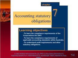 Tài chính kế toán - Accounting statutory obligations
