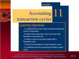 Tài chính kế toán - Accounting transaction cycles