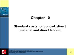 Tài chính kế toán - Chapter 10: Standard costs for control: direct material and direct labour