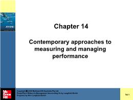 Tài chính kế toán - Chapter 14: Contemporary approaches to measuring and managing performance