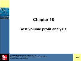 Tài chính kế toán - Chapter 18: Cost volume profit analysis