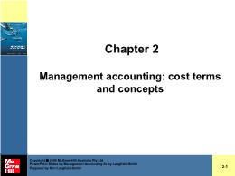 Tài chính kế toán - Chapter 2: Management accounting: Cost terms and concepts