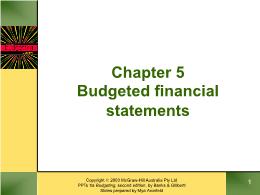Tài chính kế toán - Chapter 5: Budgeted financial statements