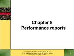 Tài chính kế toán - Chapter 8: Performance reports