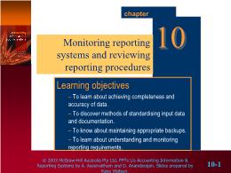 Tài chính kế toán - Monitoring reporting systems and reviewing reporting procedures