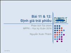 Tài chính phát triển - Định giá trái phiếu