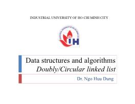 Data structures and algorithms: Doubly/Circular linked list - Ngô Hữu Dũng