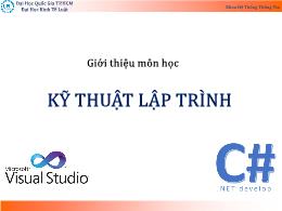 Giới thiệu môn học Kỹ thuật lập trình