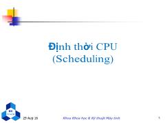 Hệ điều hành máy tính - Định thời CPU