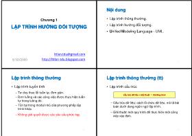 Lập trình hướng đối tượng & C++ - Chương 1: Lập trình hướng đối tượng