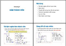 Lập trình hướng đối tượng & C++ - Chương 4: Hàm thành viên