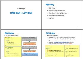 Lập trình hướng đối tượng & C++ - Chương 6: Hàm bạn, lớp bạn