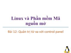 Linux và phần mềm mã nguồn mở - Bài 12: Quản trị từ xa với control panel