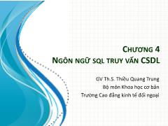 Ngôn ngữ SQL truy vấn CSDL - Thiều Quang Trung