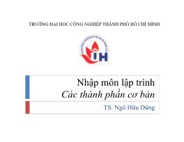 Nhập môn lập trình - Các thành phần cơ bản - Ngô Hữu Dũng