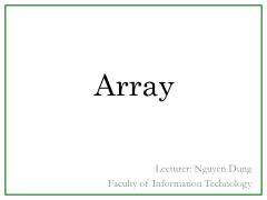 Array - Nguyễn Dũng