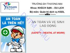 Bài giảng An toàn và vệ sinh lao động