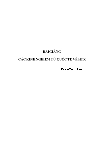 Bài giảng Các kinh nghiệm từ quốc tế về HTX - Nguyễn Văn Nghiêm