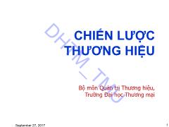 Bài giảng Chiến lược thương hiệu - Đại học Thương mại