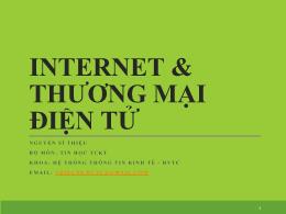 Bài giảng Internet & thương mại điện tử (Phần 2) - Nguyễn Sĩ Thiệu