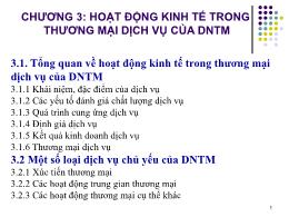 Bài giảng Kinh tế doanh nghiệp thương mại - Chương 3: Hoạt động kinh tế trong thương mại dịch vụ của doanh nghiệp thương mại