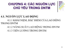 Bài giảng Kinh tế doanh nghiệp thương mại - Chương 4: Các nguồn lực chủ yếu trong doanh nghiệp thương mại