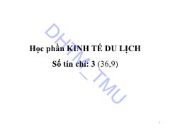 Bài giảng Kinh tế du lịch