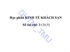 Bài giảng Kinh tế khách sạn