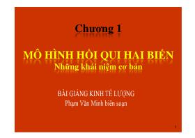 Bài giảng Kinh tế lượng - Chương 1: Mô hình hồi qui hai biến - Phạm Văn Minh