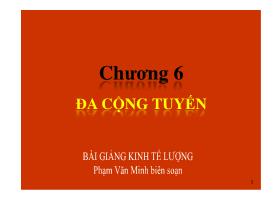 Bài giảng Kinh tế lượng - Chương 6: Đa cộng tuyến - Phạm Văn Minh