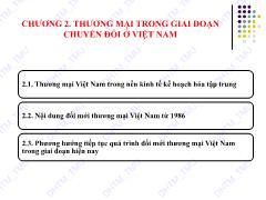 Bài giảng Kinh tế thương mại Việt Nam - Chương 2: Thương mại trong giai đoạn chuyển đổi ở Việt Nam