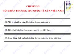 Bài giảng Kinh tế thương mại Việt Nam - Chương 3: Hội nhập thương mại quốc tế của Việt Nam