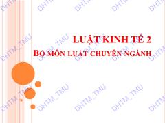 Bài giảng Luật kinh tế 2