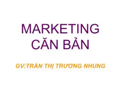 Bài giảng Marketing căn bản - Bài 1: Trần Thị Trương Nhung