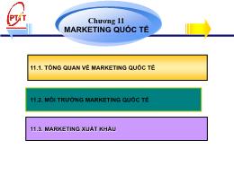 Bài giảng Marketing căn bản - Chương 11: Marketing quốc tế - Phạm Thị Minh Lan
