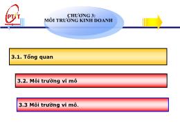 Bài giảng Marketing căn bản - Chương 3: Môi trường kinh doanh - Phạm Thị Minh Lan