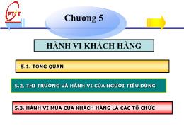 Bài giảng Marketing căn bản - Chương 5: Hành vi khách hàng - Phạm Thị Minh Lan